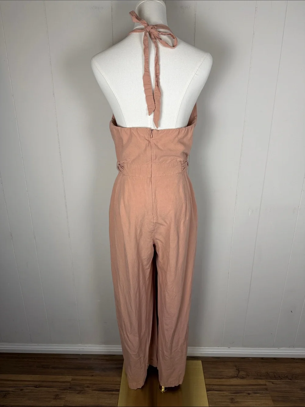 Zara Linen Blend Rustic Jumpsuit Long Size Large Boho Earthy Indie Resort